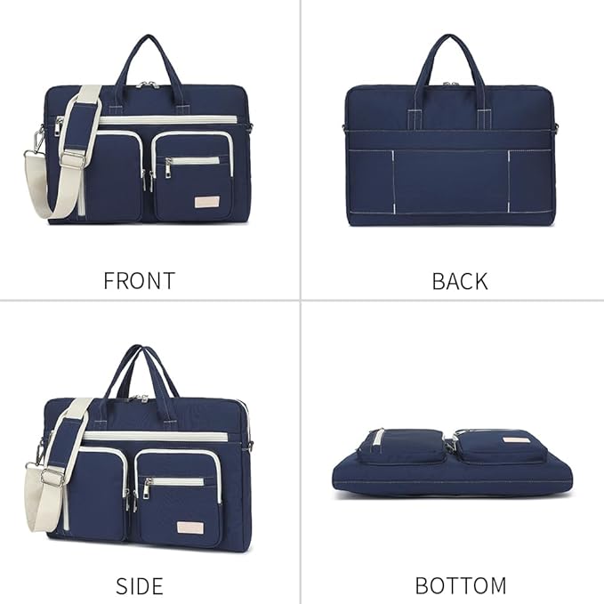 15-15.6 inch Laptop Shoulder Bag, for MacBook Pro 16, Hp Lenovo Dell 14 inch Waterproof Messenger Bag Case Sleeve (Dark blue)