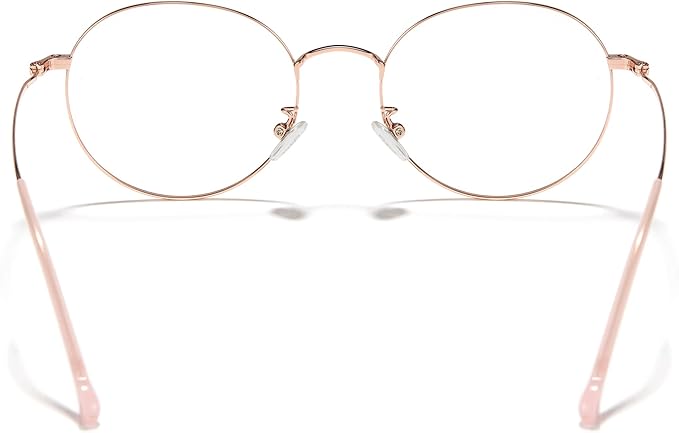 Cyxus Blue Light Glasses for Men and Women, Round Metal Frame Computer Eyeglasses for Office, Gaming, Reading 8090