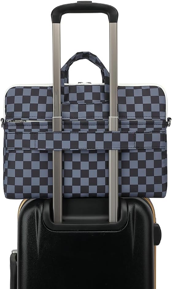 canvaslife Water Black Checker Pattern Laptop Shoulder Messenger Bag for 16 inch and 15.6 inch-16 inch Laptop