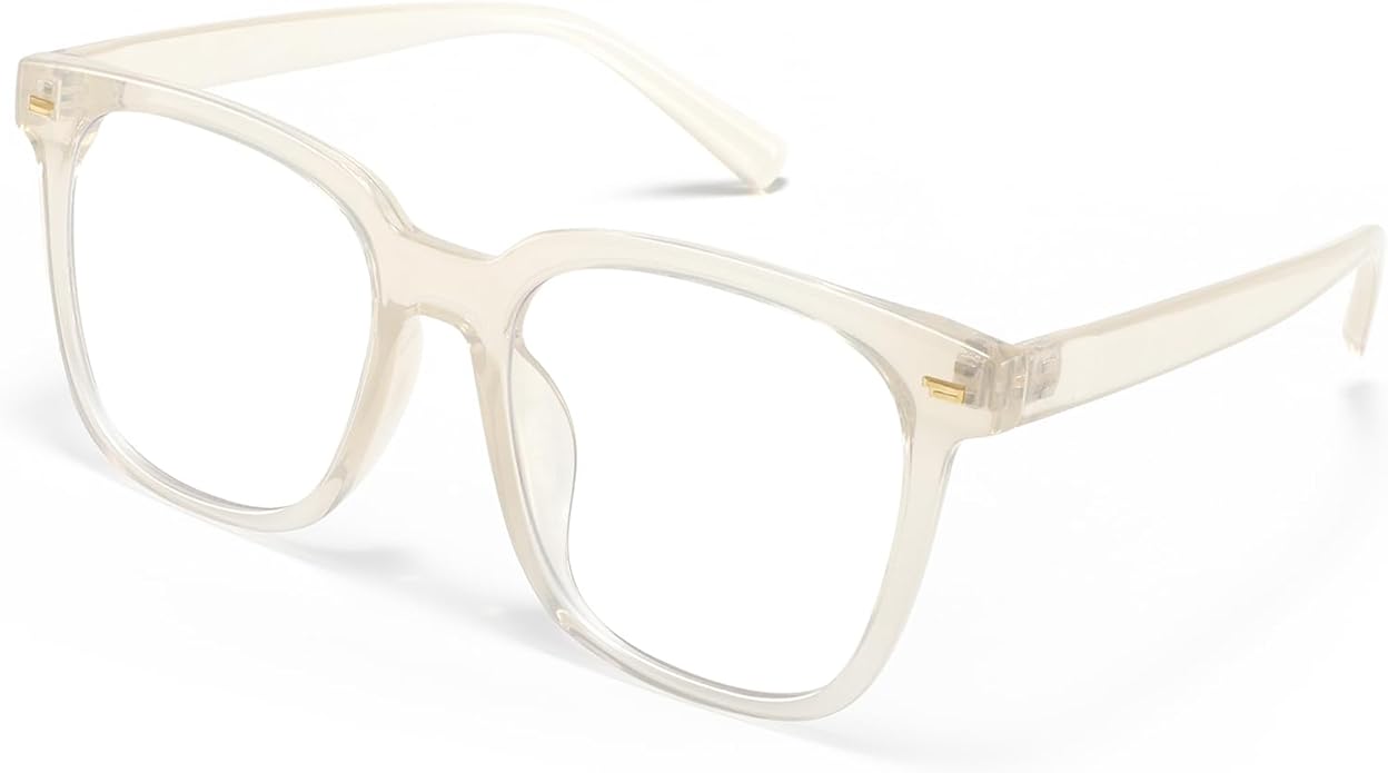 PANNER Oversized Square Blue Light Blocking Glasses for Women Men Anti Glare Reduce Eyestrain Computer Glasses