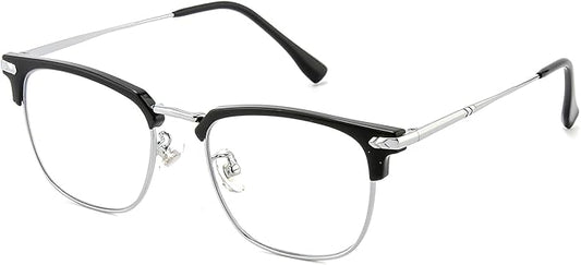 ZanyLen Blue Blocker Glasses for Men Metal Browline Computer Gaming Glasses Filter Blue Ray