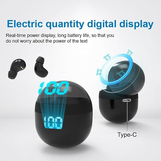 Invisible Mini Earbuds Wireless Bluetooth - Ultra Small in-Ear Headset Wireless Invisible Smallest Bluetooth Earbuds - Fitable for All Type Ears Stereo Sound Earphones IPX5 Waterproof