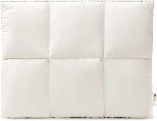 Comfyable Puffy Laptop Sleeve 13 Inch 14 Inch, Quilted Puffer Laptop Carrying Case for Women, Pillow Case Compatible with MacBook Air/Pro M5 M4 M3 M2 Pro/Max 2026, 13" MacBook Neo A18, Rice | Puffy, Quilted Puffer, Pillow Case, Rice