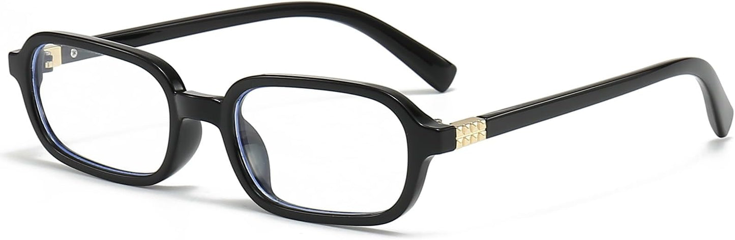 Breaksun Retro Rectangle Glasses for Women Men Small Square Blue Light Blocking Glasses Vintage Eyeglasses