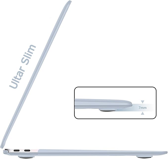 B BELK Compatible with MacBook Air 13 inch Case M1 2022 2021 2020 2019 2018 A2337 A2179 A1932, Matte Plastic Hard Shell for MacBook Air 13.3 inch Case+ Keyboard Cover+Screen Protector, Baby Blue