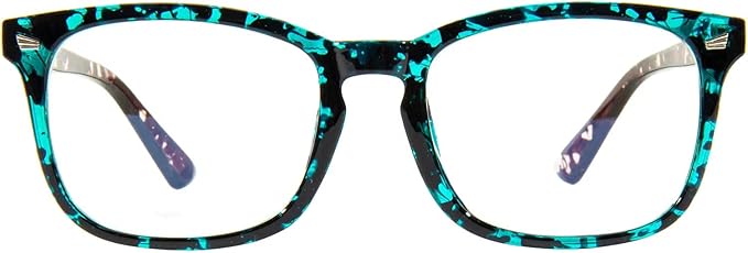 MAXJULI Blue Light Blocking Glasses,Computer Reading/Gaming/TV/Phones Glasses for Women Men(Gloss Crystal Teal and Black Tortoise)