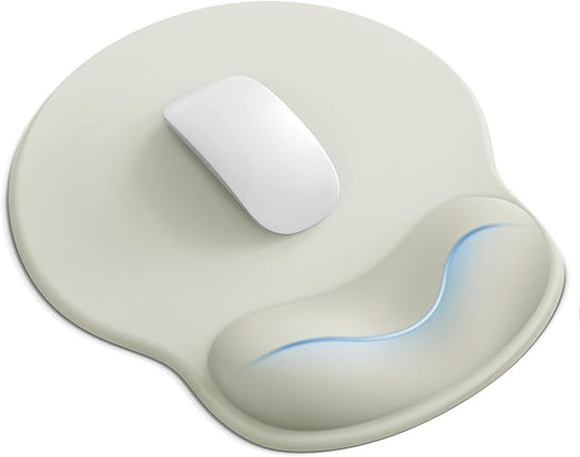 Laborio Mouse Pad with Wrist Rest, Ergonomic Mouse Pads for Desk, Office Non-Slip Mousepad with Gel Wrist Support(Light Green, 10.6''L x 9''W)