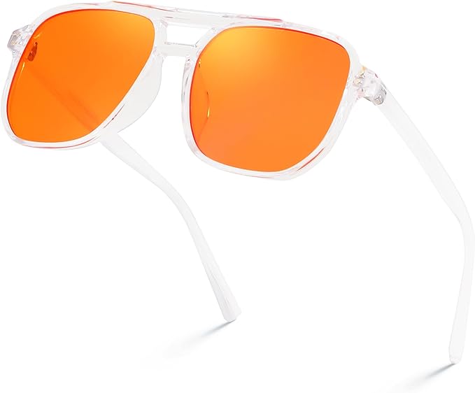 FEISEDY Amber Blue Light Glasses for Computer Gaming Orange/Yellow lens Anti Eyestrain Sleep Glasses G2835