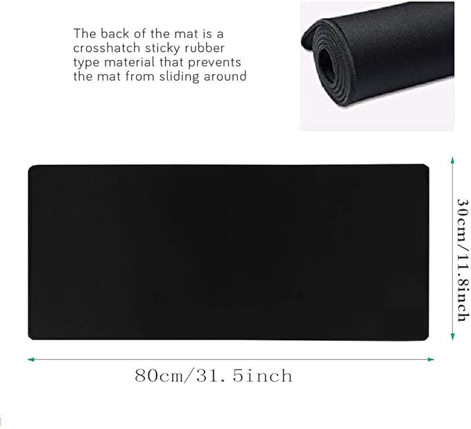 Extra Large Gaming Mouse Pads/Extended Protective Office Desk Mouse Mat Non-Slip Professional Precision Tracking Surface (31.5" x 11.8") for PC Computer Laptop (80x30Black001)