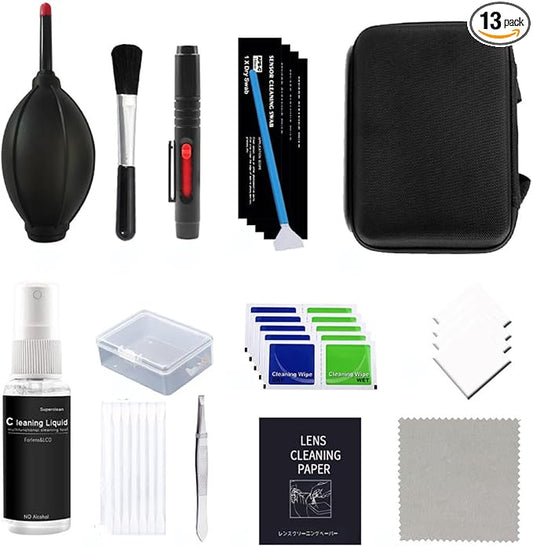 13 in 1 Dust Swiping Air Blower Brush Pen Cleaner Cloth Cleaning kit for Digital Video Camera Computer Smartphone Screen Lens by KASINshooting