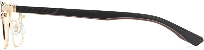 Cyxus Carbon Fiber 99% Blue Light Glasses Men Women, 23g Semi-rim Square Frame for Computer Gaming 8146