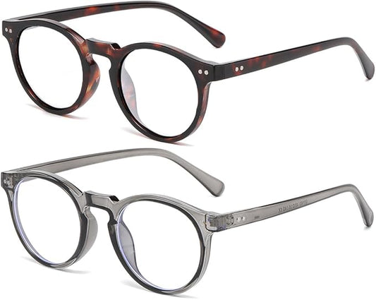 JOVAKIT Round Blue Light Glasses for Women Men Fashion Retro 90s Small Frame Computer Eyeglasses Anti Eyestrain