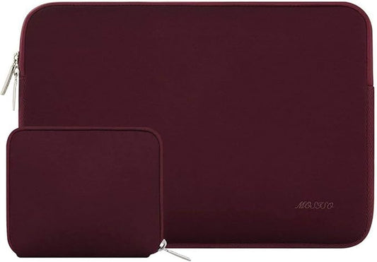 MOSISO Laptop Case 15 inch, 15 inch Laptop Sleeve Bag Compatible with MacBook Air M5 A3448 M4 A3241 M3 A3114 M2 A2941 2026-2023, Dell XPS, Neoprene Computer Sleeve Bag with Small Case, Wine Red