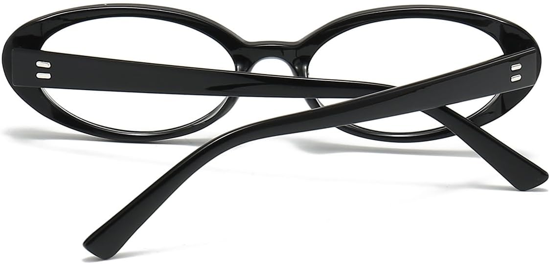 JOVAKIT Oval Blue Light Blocking Glasses for Women Men Vintage Fashion Small 90s Retro Oval Frame Style Eyeglasses