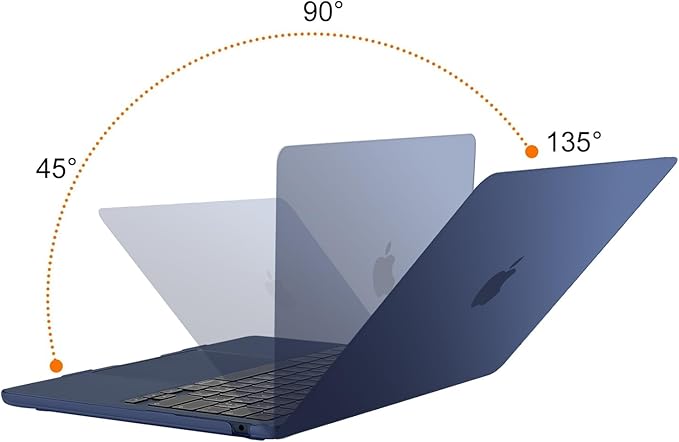 MOSISO Compatible with MacBook Air 13 inch Case M5 2026 M4 2025 M3 M2 2024-2022 A3449 A3240 A3113 A2681, Hard Shell&Keyboard Cover&Screen Film&Type C for MacBook Air 13.6 inch Case, Midnight