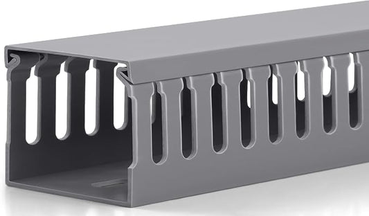 ZhiYo H2 x W2.4in Professional Server Rack Cable Management Raceway, 95in(4X L23.6in) Cable Raceway Kit, Electrically Safe PVC, Open Slot Wire Cord Hider for Under Desk/Computer/Network Cords by ZhiYo