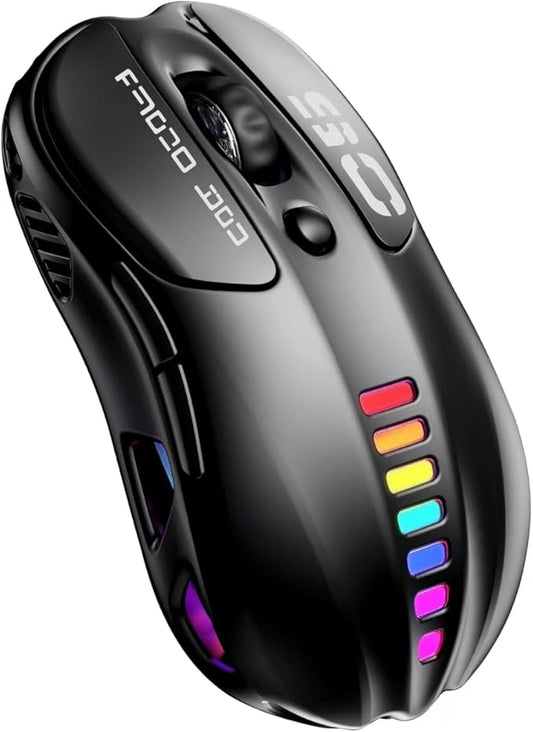 Uciefy Wireless Bluetooth Mouse, Dual Mode (BT5.1&2.4GHz) Rechargeable LED Wireless Mouse, Computer Mice for Laptop/PC/Mac -Black