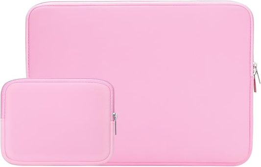 RAINYEAR 16 Inch Laptop Sleeve Protective Soft Case Bag with Accessories Pouch, Specially Compatible with 16" MacBook Pro M1 M2 M3 M4 M5 Pro/Max A3403 A3186 A3428 A3429 (Pink)
