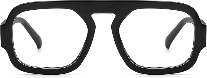 MEETSUN Oversized Retro Square Aviator Computer Blue Light Blocking Glasses for Women Men Fashion Fake Eyeglasses
