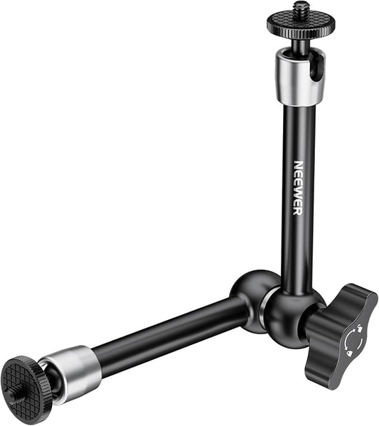 NEEWER 9.8"/25cm Adjustable Friction Magic Arm with 1/4" Screw on Both Ends, Compatible with SmallRig Cage, Flash/LED Light/Microphone/Monitor/SuperClip, Max Load 4.4lb/2kg, ST08 by Neewer