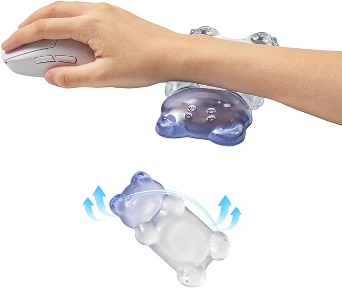 Purple Gel Mouse Wrist Rest –Cute Bear Mouse Wrist Rest, Ergonomic Mouse Support,Comfort & Support for Typing and Gaming