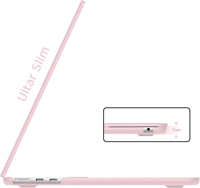 B BELK Compatible with MacBook Air 13.6 inch Case M5 2026 2025 2024 2023 2022 M4 M3 M2 A3449 A3240 A3113 A2681 Liquid Retina Display, Plastic Hard Shell Case+Keyboard Cover+Screen Protector, Baby Pink