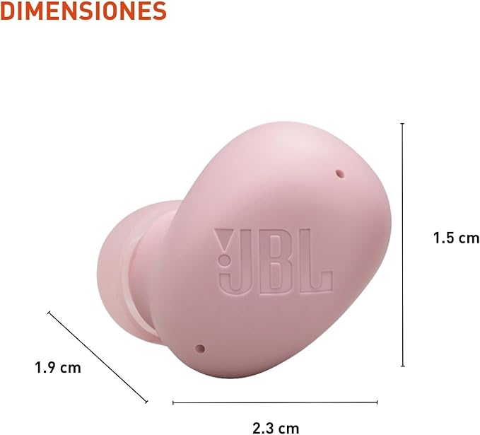 JBL Vibe Buds 2 - True Wireless Noise Cancelling Earbuds with JBL Pure Bass Sound & Smart Ambient Technology, 4mics for Crisp, Clear Calls, up to 40Hrs of Playback, IP54 Dust & Water Resistant (Pink)