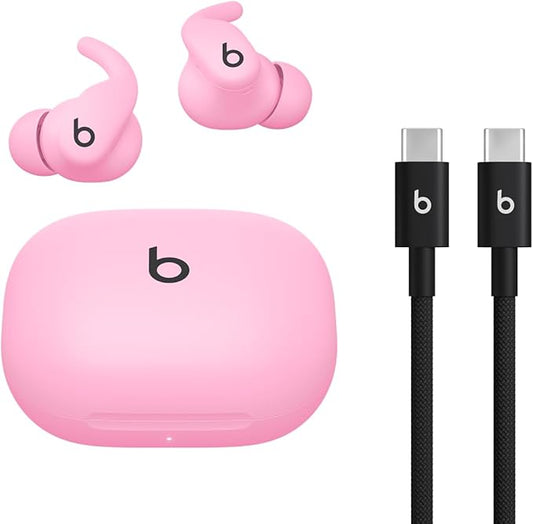 Beats - Powerbeats Fit - Wireless Noise-Cancelling Workout Earbuds with Ultimate Secure Fit with USB-C Charging Cable (1.5m) - Power Pink
