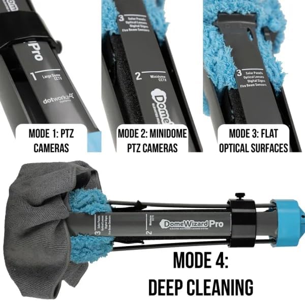 DomeWizard™ 25' Security Camera Cleaning Kit with Professional Grade Carbon Fiber Pole – Lens Cleaner for Dome, PTZ, Mini Dome & Bullet Cameras – Reusable Microfiber Mitt + 8oz Cleaning Solution - Image 6