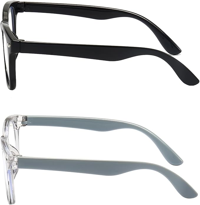 FANNYGO 2 Pack kids Blue Light Blocking Glasses For Girls And Boys Computer Blue Light Blocking Glasses For Age 3-11 (Black + Light gray)