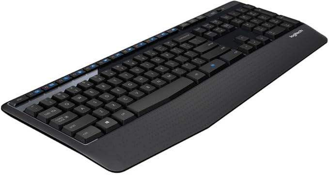 Logitech K345 Wireless Keyboard - Full-Sized Keyboard with Palm Rest, 2.4 GHz Wireless USB Receiver - for PC, Laptop