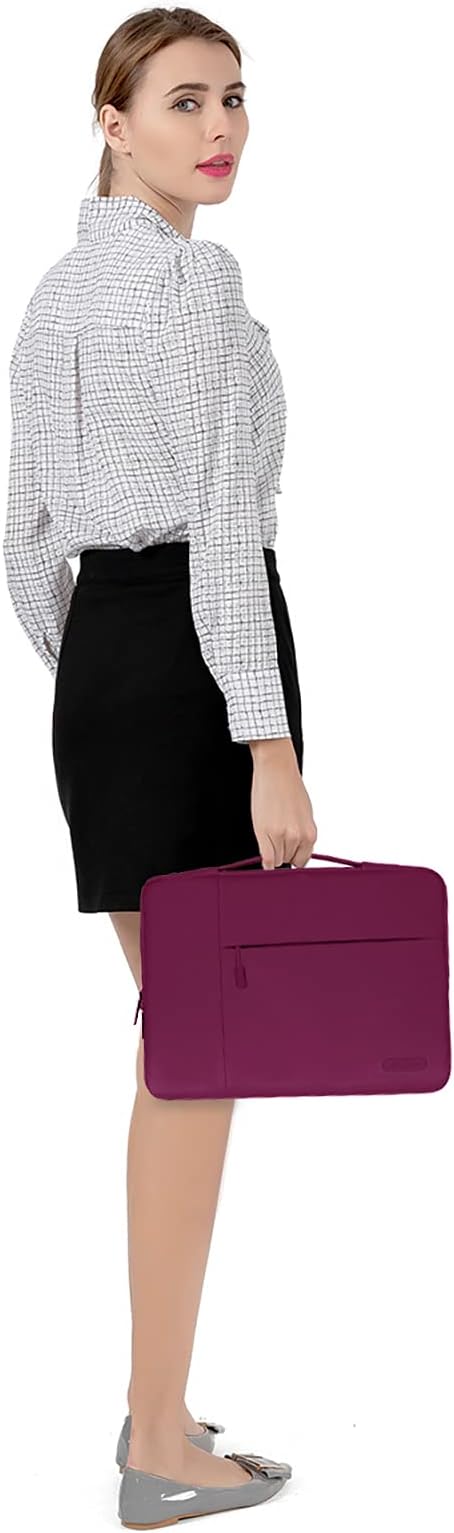 MOSISO Laptop Case 13.3 inch, 13-13.3 inch Laptop Sleeve with Handle Compatible with MacBook Air/Pro 13/Pro 14 M5 M4 M3 M2 M1,HP Dell ASUS Lenovo, Polyester Multifunctional Computer Bag, Burgundy