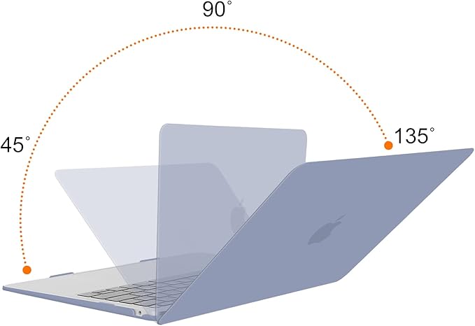 MOSISO Compatible with MacBook Air 13 inch Case M1 Chip 2021-2018 Release A2337 A2179 A1932, Plastic Hard Shell&Keyboard Cover&Screen Film&Storage Bag for MacBook Air 13.3 inch Case, Lavender Gray