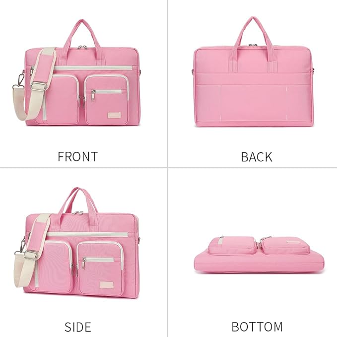 15-15.6 inch Laptop Shoulder Bag, for MacBook Pro 16, Hp Lenovo Dell 14 inch Waterproof Messenger Bag Case Sleeve (pink)
