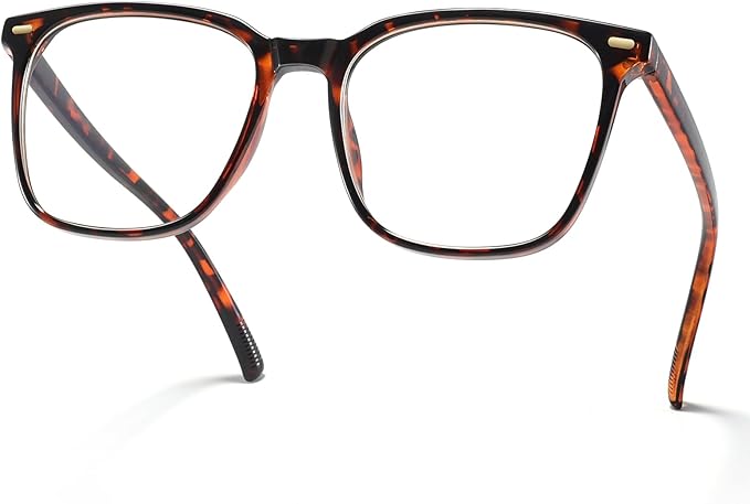 Oversized Square Blue Light Blocking Glasses for Women Men, Anti-Fatigue Computer Monitor Glasses Reduce Eye Strain