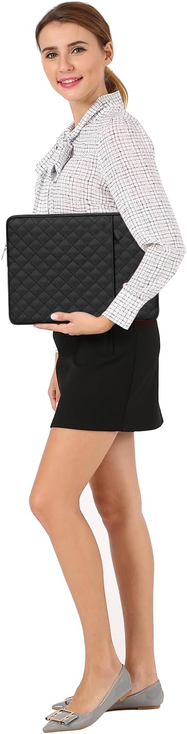 MOSISO Laptop Case 14 inch, 14 inch Laptop Sleeve Compatible with HP Lenovo Dell ASUS, HP Stream, Dell Latitude, Lenovo IdeaPad, Square Quilted Vertical Computer Bag with Pocket&Small Case, Black