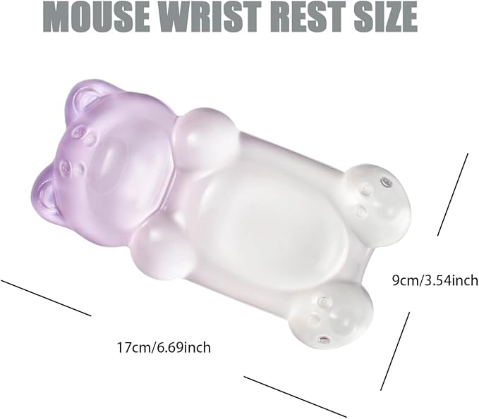 Purple Gradient Gel Mouse Wrist Rest –Cute Bear Mouse Wrist Rest, Ergonomic Mouse Support,Comfort & Support for Typing and Gaming