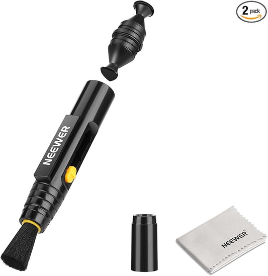 NEEWER 2 in 1 Camera Lens Cleaning Accessories Kit for Electronics, Phones, Tablets, Laptops, 1x Double Head Lens Brush Pen + 1x Cleaning Cloth, HM-51 by Neewer