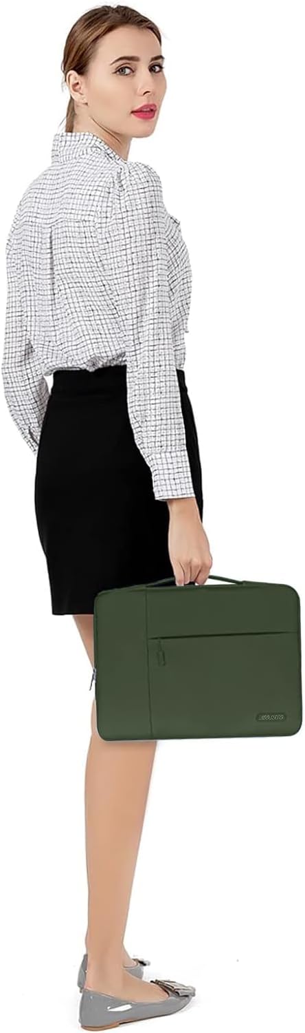 MOSISO Laptop Case 15 inch, 15 inch Laptop Sleeve with Handle Compatible with MacBook Air 15 M4 A3241 M3 A3114 M2 A2941 2025 2024 2023, Dell XPS, Polyester Multifunctional Computer Bag, Army Green