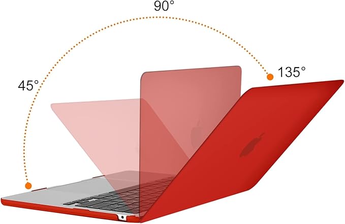 MOSISO Compatible with MacBook Air 13 inch Case M5 2026 M4 2025 M3 M2 2024-2022 A3449 A3240 A3113 A2681, Hard Shell&Keyboard Cover&Screen Film&Type C for MacBook Air 13.6 inch Case, Red