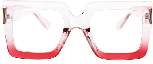 Onrtry Oversized Square Blue Light Glasses for Women Men Thick Frame Big Computer Eyewear Non-Prescription Eyeglasses