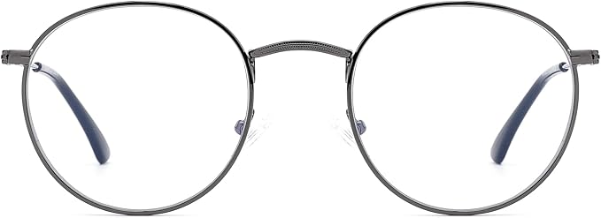 Round Blue Light Blocking Glasses for Men Women, Circle Metal Wire Rimmed Frame Glasses Anti Glare & UV RF5002