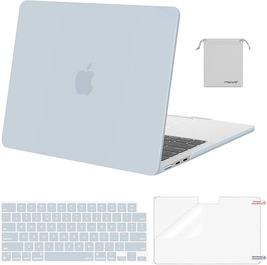 MOSISO Compatible with MacBook Air 13 inch Case M5 2026 M4 2025 M3 M2 2024-2022 A3449 A3240 A3113 A2681,Hard Shell&Keyboard Cover&Screen Film&Pouch for MacBook Air 13.6 inch Case, Baby Blue