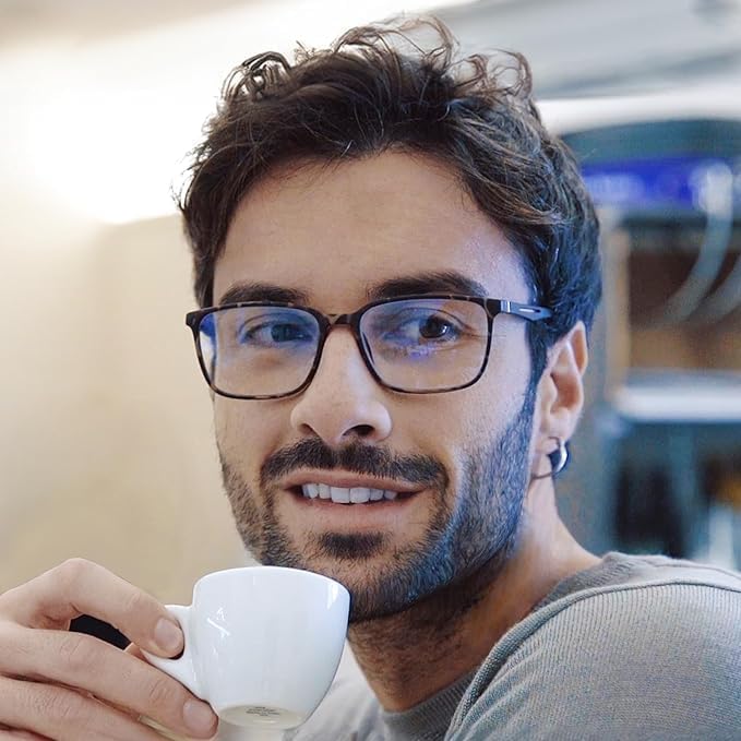 BLUEMOKY Blue Light Reading Glasses for Men???Sport Square Frame Readers, Anti Glare Computer Glasses