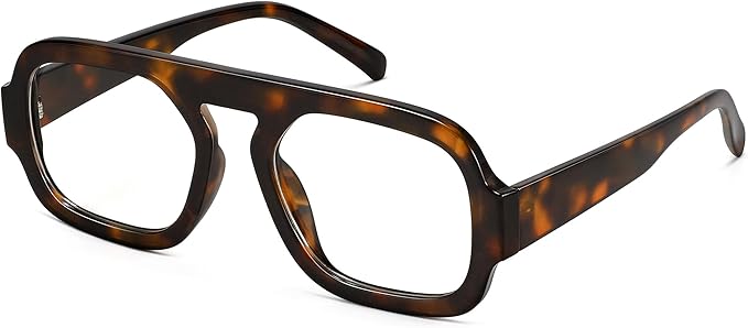 MEETSUN Oversized Retro Square Aviator Computer Blue Light Blocking Glasses for Women Men Fashion Fake Eyeglasses