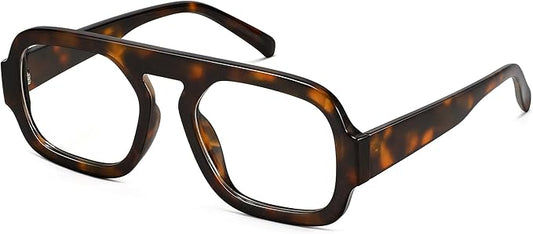 MEETSUN Oversized Retro Square Aviator Computer Blue Light Blocking Glasses for Women Men Fashion Fake Eyeglasses