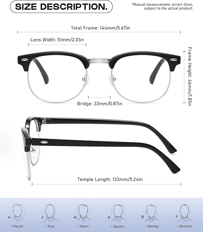 Perfectmiaoxuan Blue Light Blocking Glasses,Computer/Gaming/Screen Glasses for Women or Men，Anti Blue Light & UV