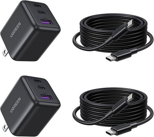 UGREEN 1 Pack 30W Charger for iPhone 17 Fast Charging, 3 Port GaN Charger Block with 6.6ft USB-C Cable for iPhone 17/Air/16/15/14, Galaxy S26/S25/S24, Pixel 10/9/8/7, iPad and More, Matt Black