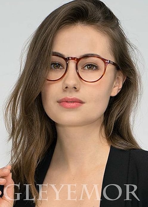 Gleyemor Blue Light Glasses for Men Women, Vintage Round Frame Computer Eyeglasses