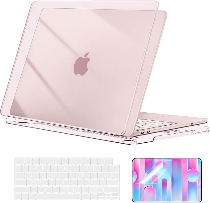MOSISO Compatible with MacBook Neo Case 13 inch 2026 Release Model A3404 with A18 Pro Chip, Ultra-Thin Protective Crystal Hard Shell Case&Keyboard Cover&Screen Protector, Blush